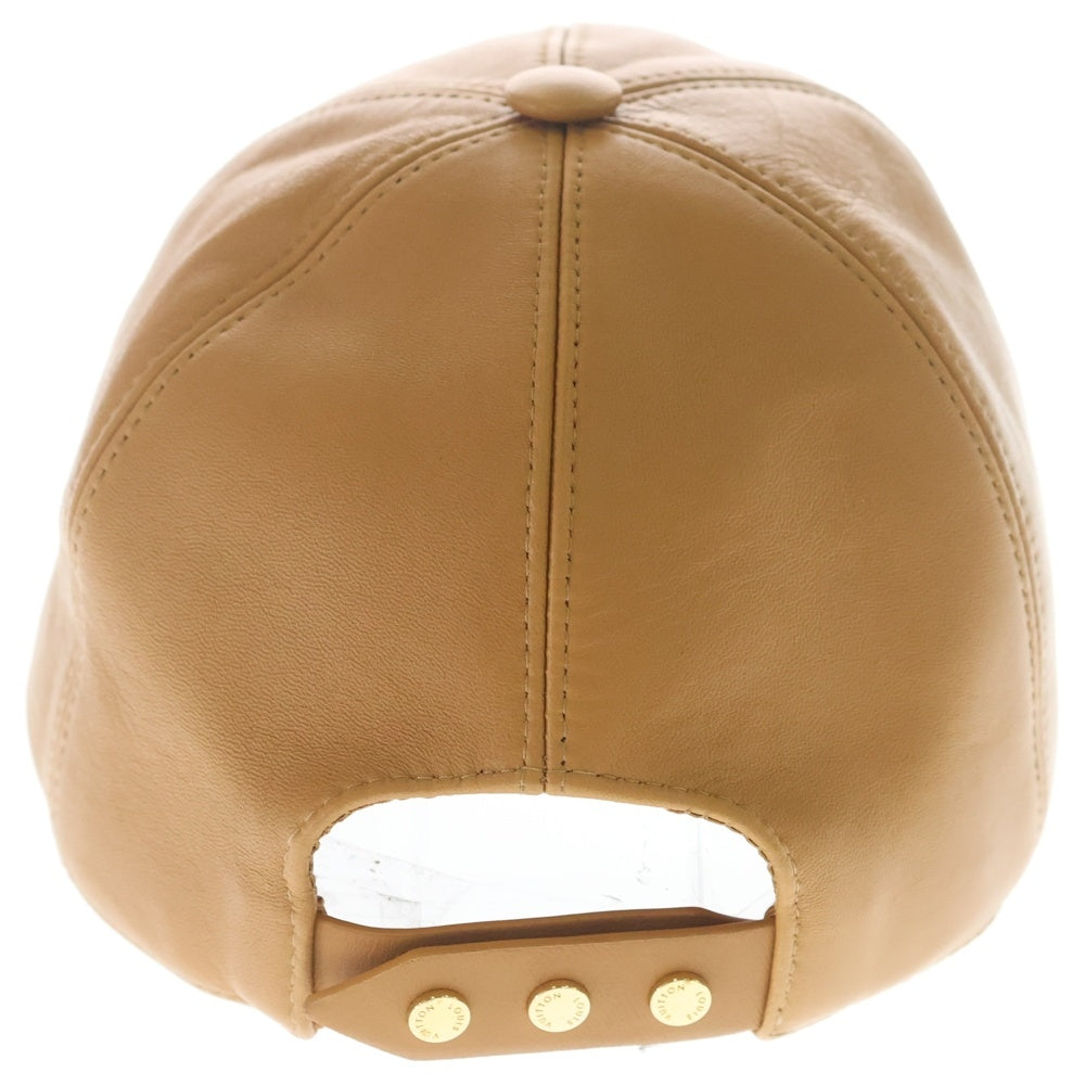 LOUIS VUITTON(ルイヴィトン) モノグラムメタルロゴ ラムレザー キャップ ベージュ M7005L