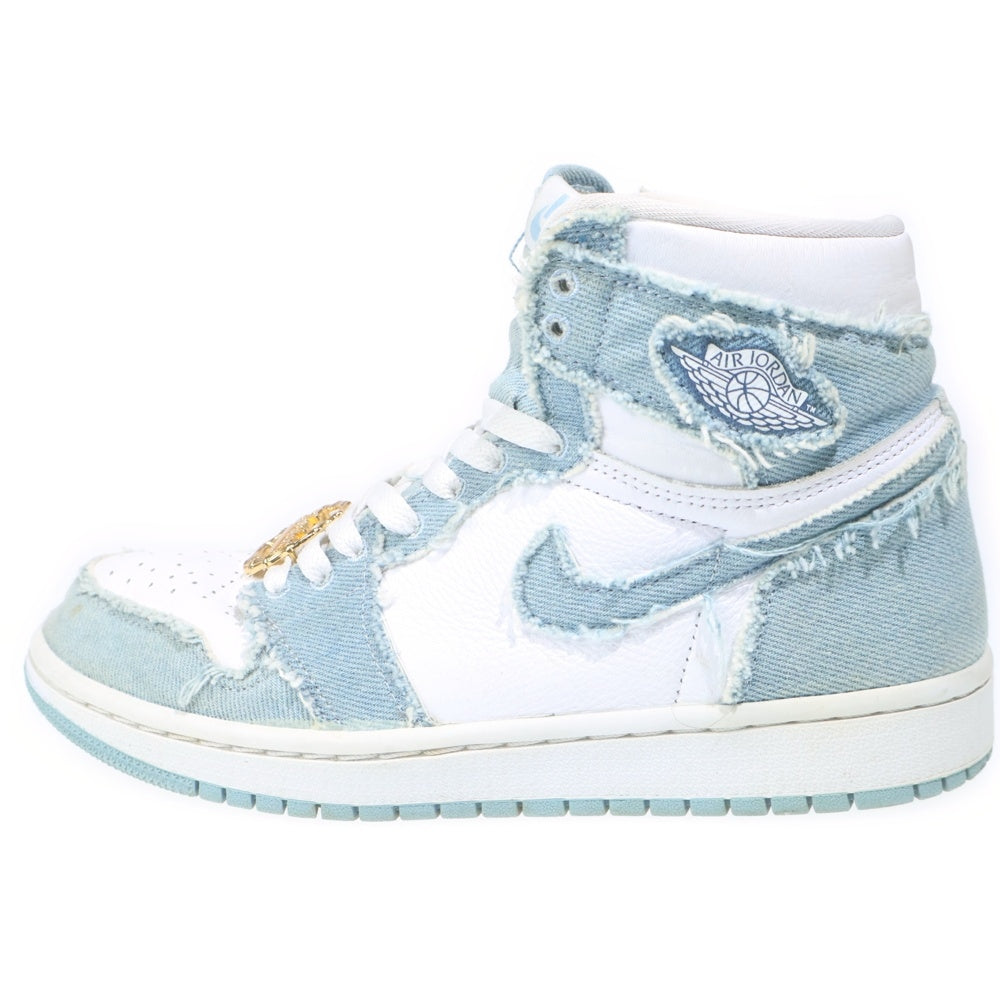 NIKE(ナイキ) AIR JORDAN 1 ウィメンズ エアジョーダン1 OG デニム ハイカットスニーカー ホワイト/ブルー US8/25cm DM9036-104 レディース