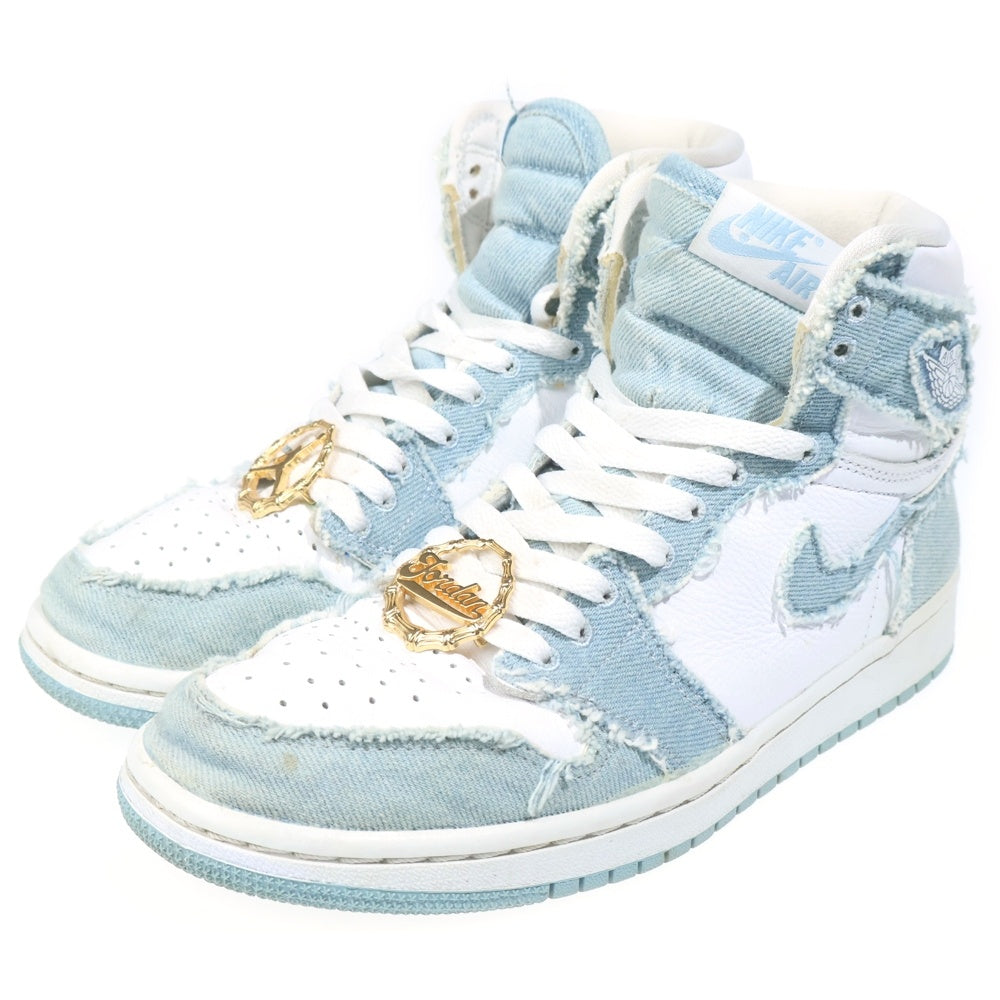 NIKE(ナイキ) AIR JORDAN 1 ウィメンズ エアジョーダン1 OG デニム ハイカットスニーカー ホワイト/ブルー US8/25cm DM9036-104 レディース
