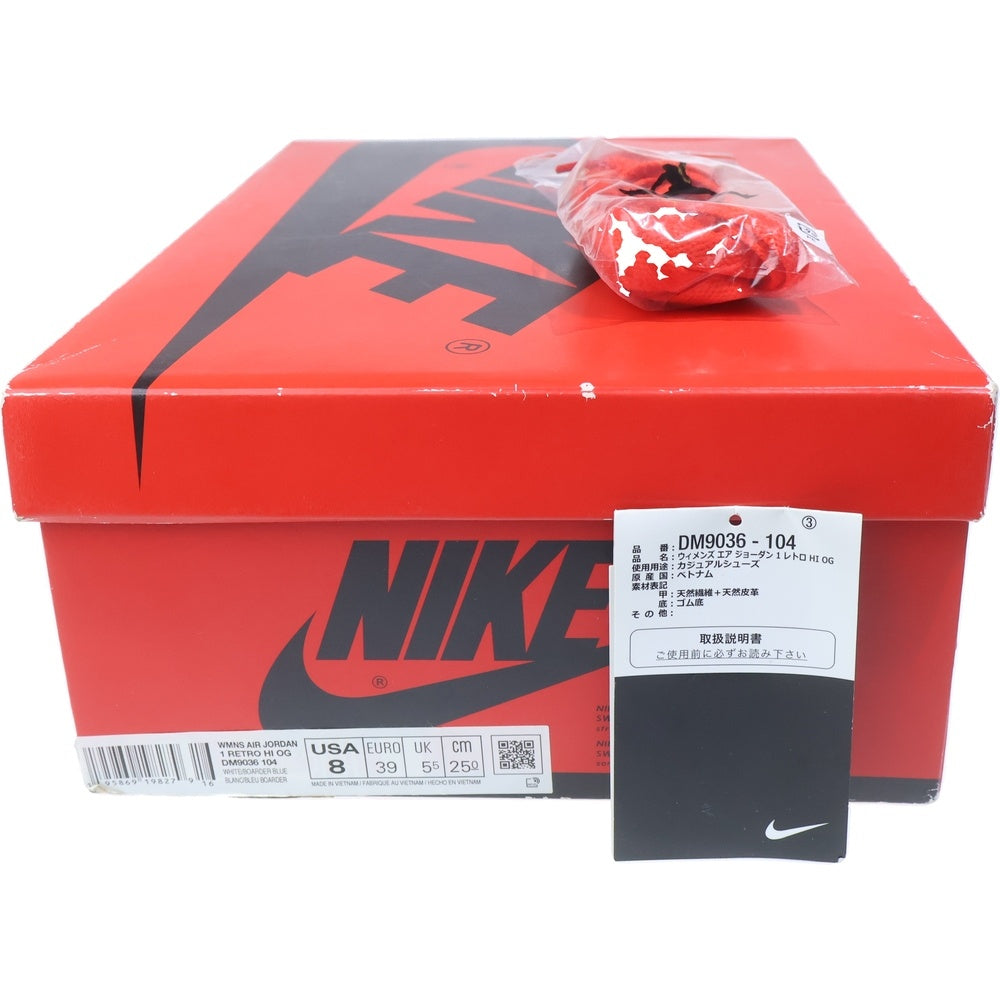 NIKE(ナイキ) AIR JORDAN 1 ウィメンズ エアジョーダン1 OG デニム ハイカットスニーカー ホワイト/ブルー US8/25cm DM9036-104 レディース