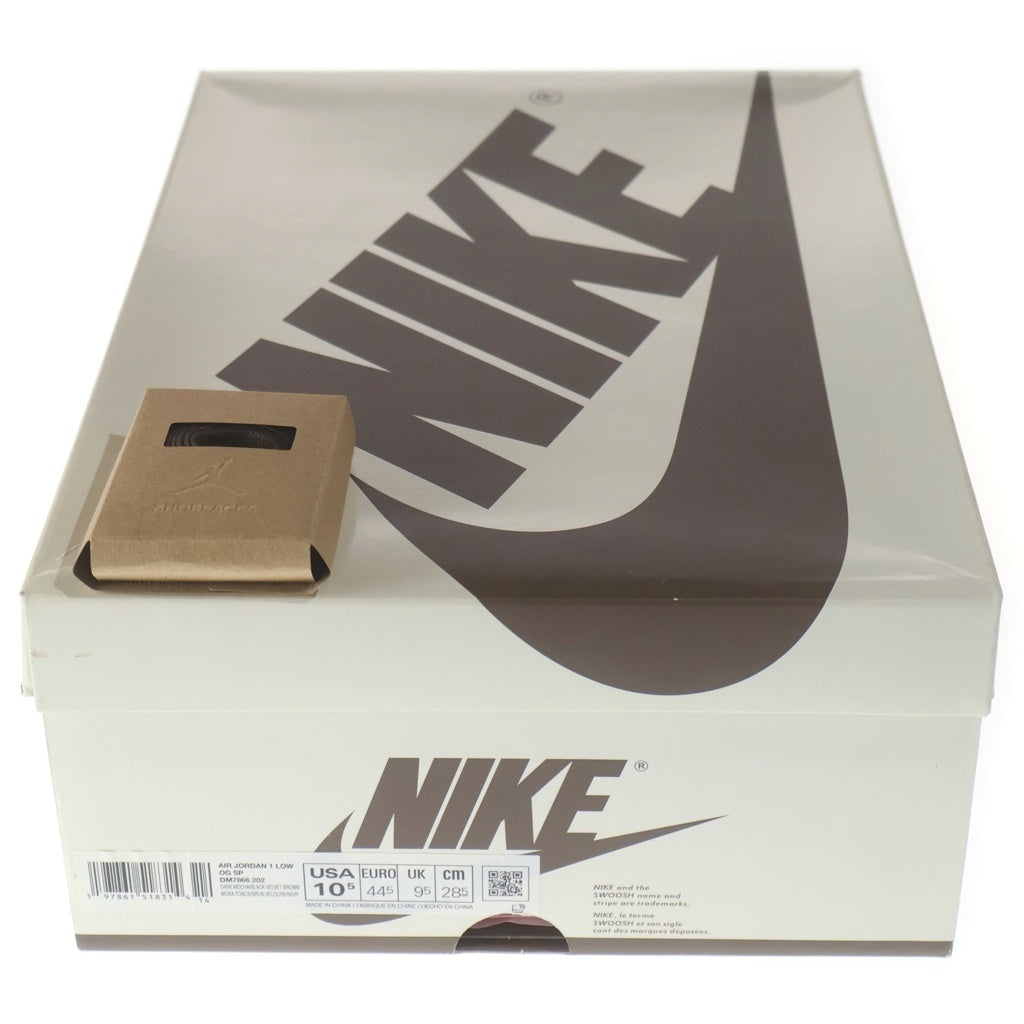 NIKE(ナイキ) ×TRAVIS SCOTT AIR JORDAN 1 LOW OG SP VELVET BROWN DM7866-202 トラヴィススコット エアジョーダン1 ベルベットブラウン ローカットスニーカー US10.5/28.5cm