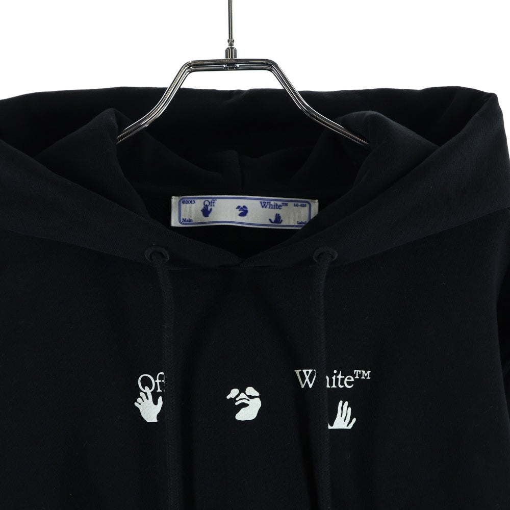 OFF-WHITE(オフホワイト) Bolt Arrows Slim Hoodie ボルトアロースリムフーディ バックプリント プルオーバーパーカー ブラック OMBB034S21FLE0091055