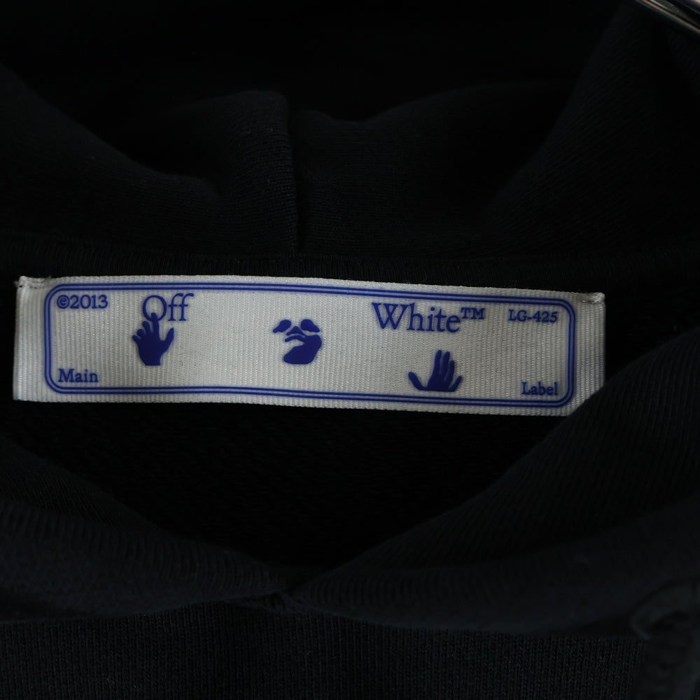 OFF-WHITE(オフホワイト) Bolt Arrows Slim Hoodie ボルトアロースリムフーディ バックプリント プルオーバーパーカー ブラック OMBB034S21FLE0091055