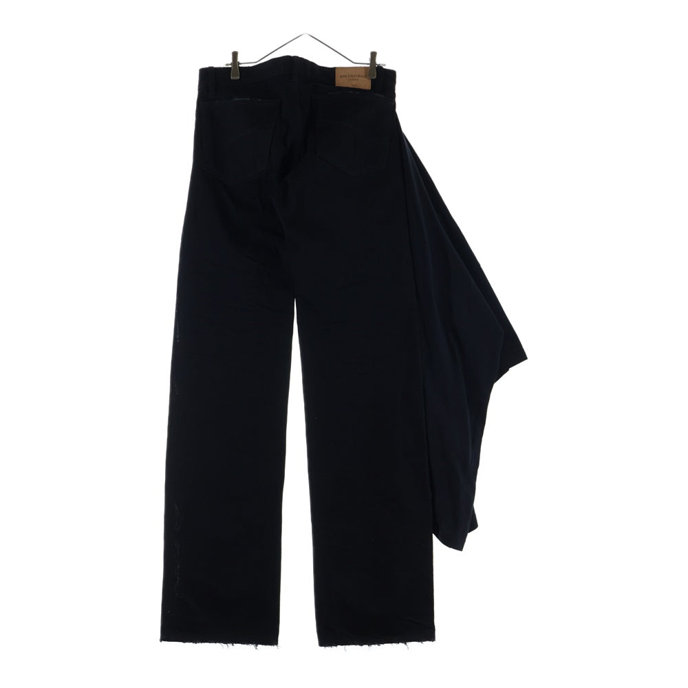 BALENCIAGA(バレンシアガ) Layered Low-Waist Fitted シャツドッキング レイヤード ローライズ デニムパンツ ブラック 833432