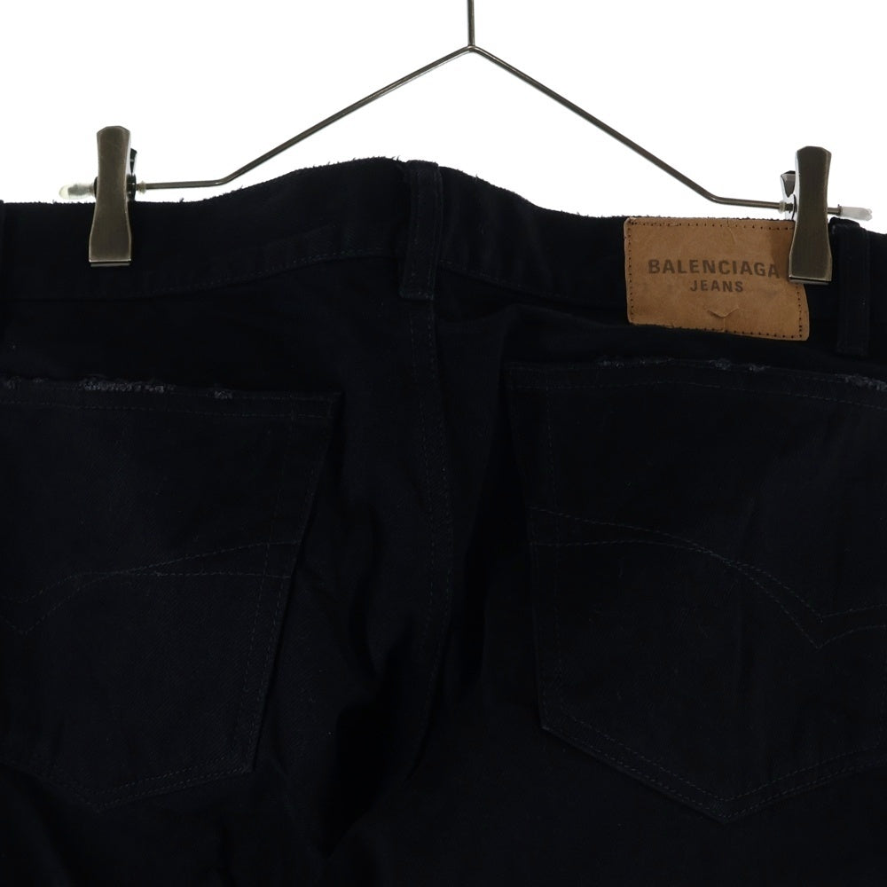 BALENCIAGA(バレンシアガ) Layered Low-Waist Fitted シャツドッキング レイヤード ローライズ デニムパンツ ブラック 833432
