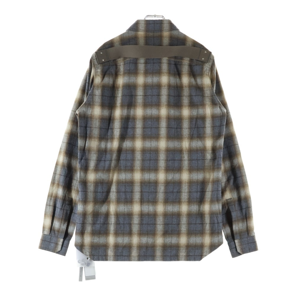 Rick Owens(リックオウエンス) 25SS Hollywood フランネル チェックシャツ 長袖シャツ ベージュ RU01E5236-CP
