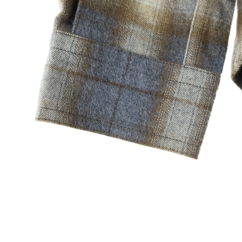 Rick Owens(リックオウエンス) 25SS Hollywood フランネル チェックシャツ 長袖シャツ ベージュ RU01E5236-CP