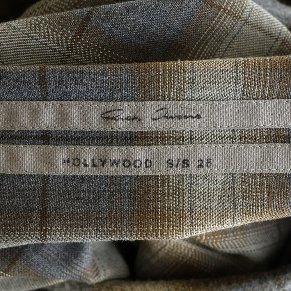 Rick Owens(リックオウエンス) 25SS Hollywood フランネル チェックシャツ 長袖シャツ ベージュ RU01E5236-CP