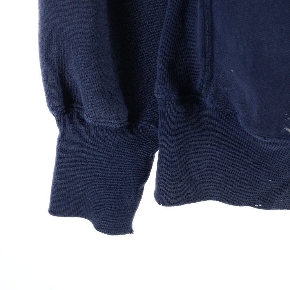 CHAMPION(チャンピオン) 90s REVEESE WEAVE リバースウィーブ カレッジロゴ 2段プリント ボロ 長袖クルーネック スウェット ネイビー