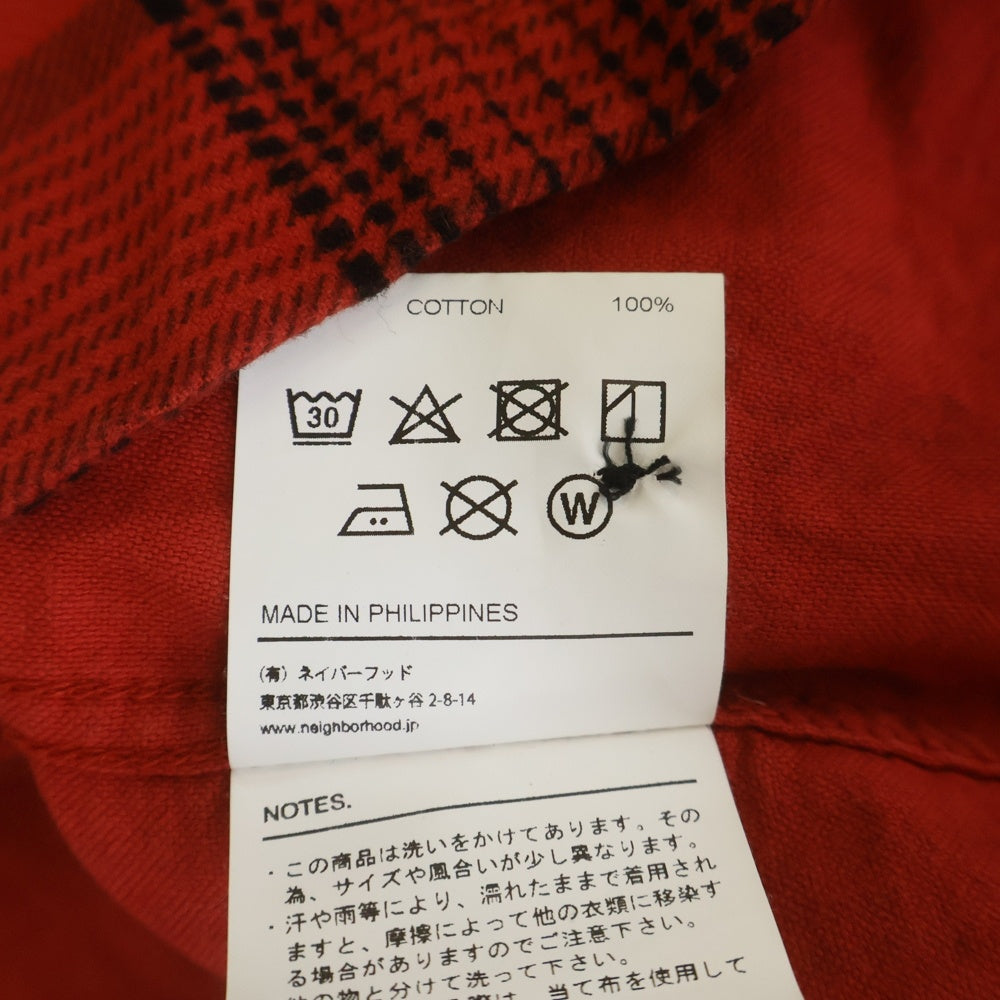 NEIGHBORHOOD(ネイバーフッド) 19SS B&C/C-SHIRT チェック柄 長袖シャツ レッド 191TSNH-SHM09