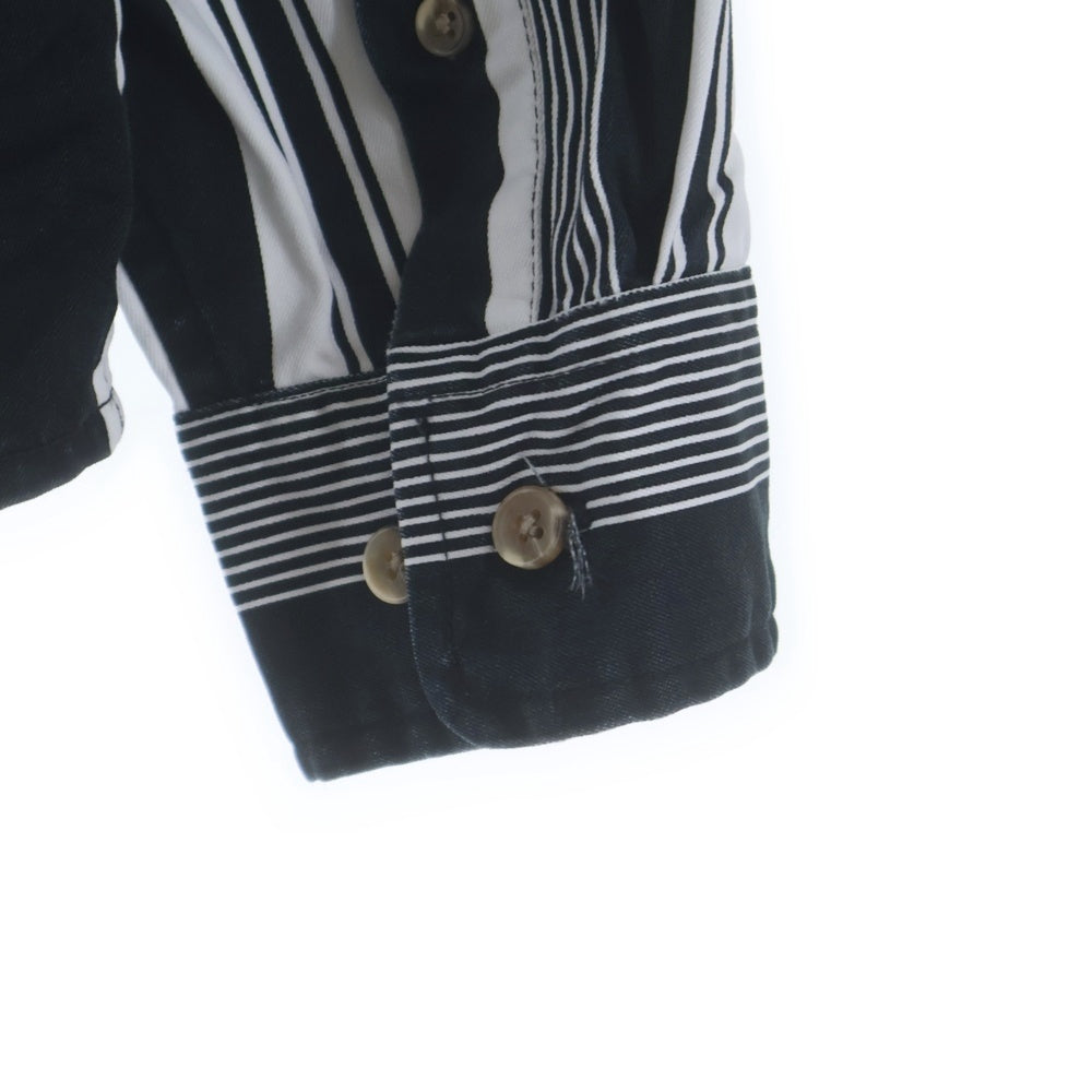 SUPREME(シュプリーム) 21SS ×NIKE Cotton Twill Shirt ストライプ コットン 長袖シャツ ブラック/ホワイト DB0499-010