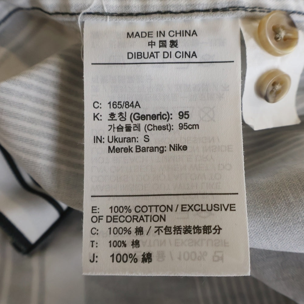 SUPREME(シュプリーム) 21SS ×NIKE Cotton Twill Shirt ストライプ コットン 長袖シャツ ブラック/ホワイト DB0499-010