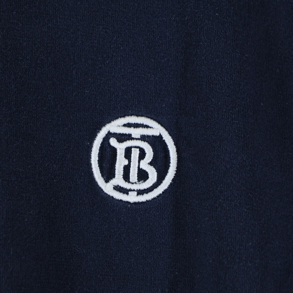 BURBERRY(バーバリー) 胸ロゴ刺繍 クルーネック半袖Tシャツ ショートスリーブカットソー ネイビー 8056176