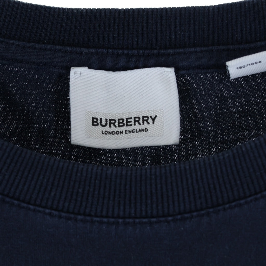 BURBERRY(バーバリー) 胸ロゴ刺繍 クルーネック半袖Tシャツ ショートスリーブカットソー ネイビー 8056176