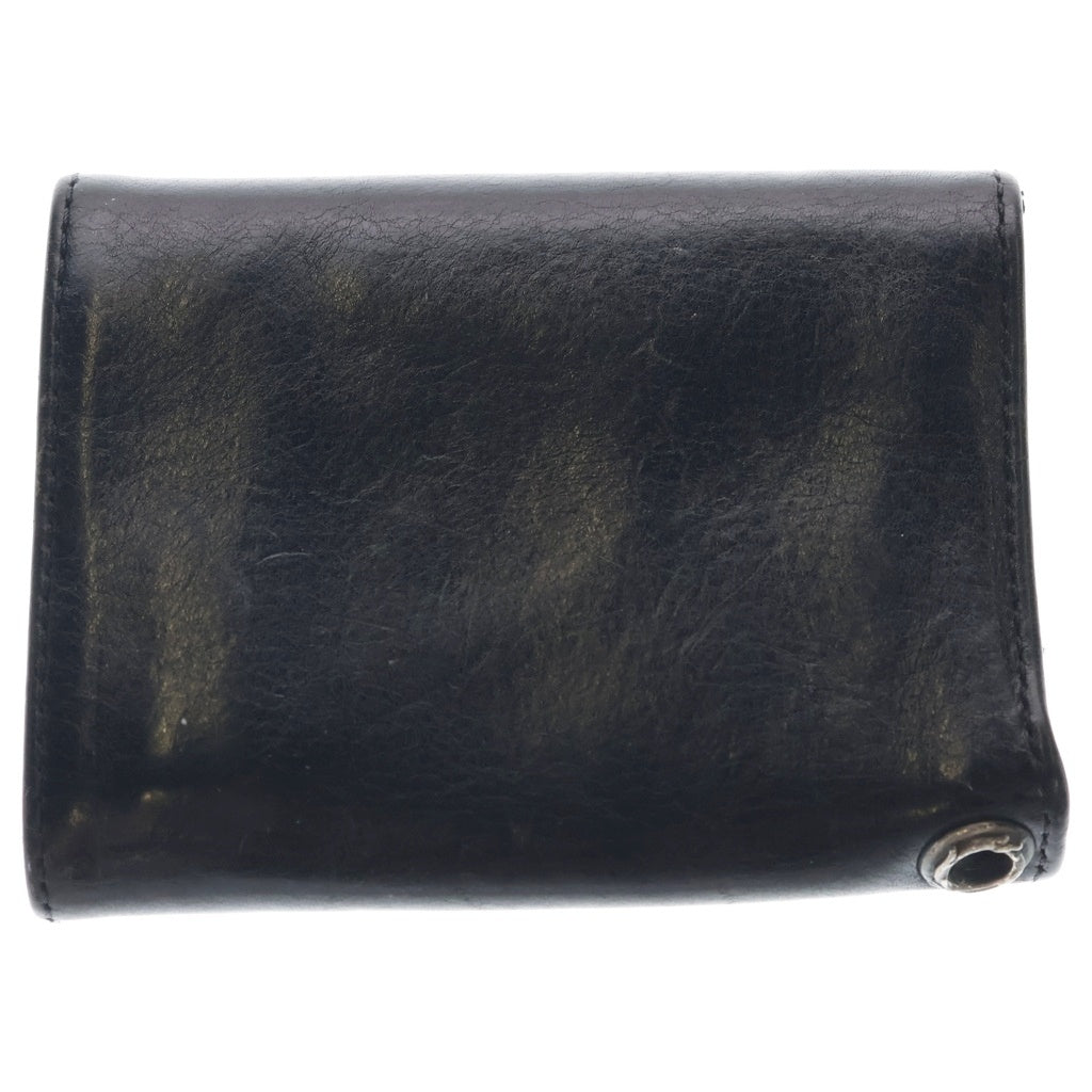 CHROME HEARTS(クロムハーツ) 3FOLD 3フォールド ハートボタン レザーウォレット 財布 ブラック