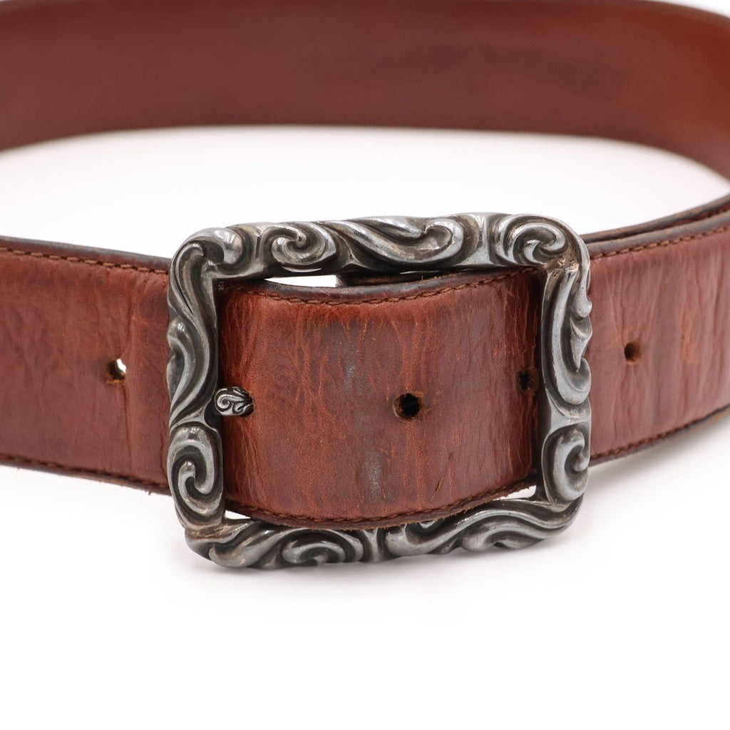 CHROME HEARTS(クロムハーツ) BLT SCRLREC レクタングルスクロール ベルト ブラウン