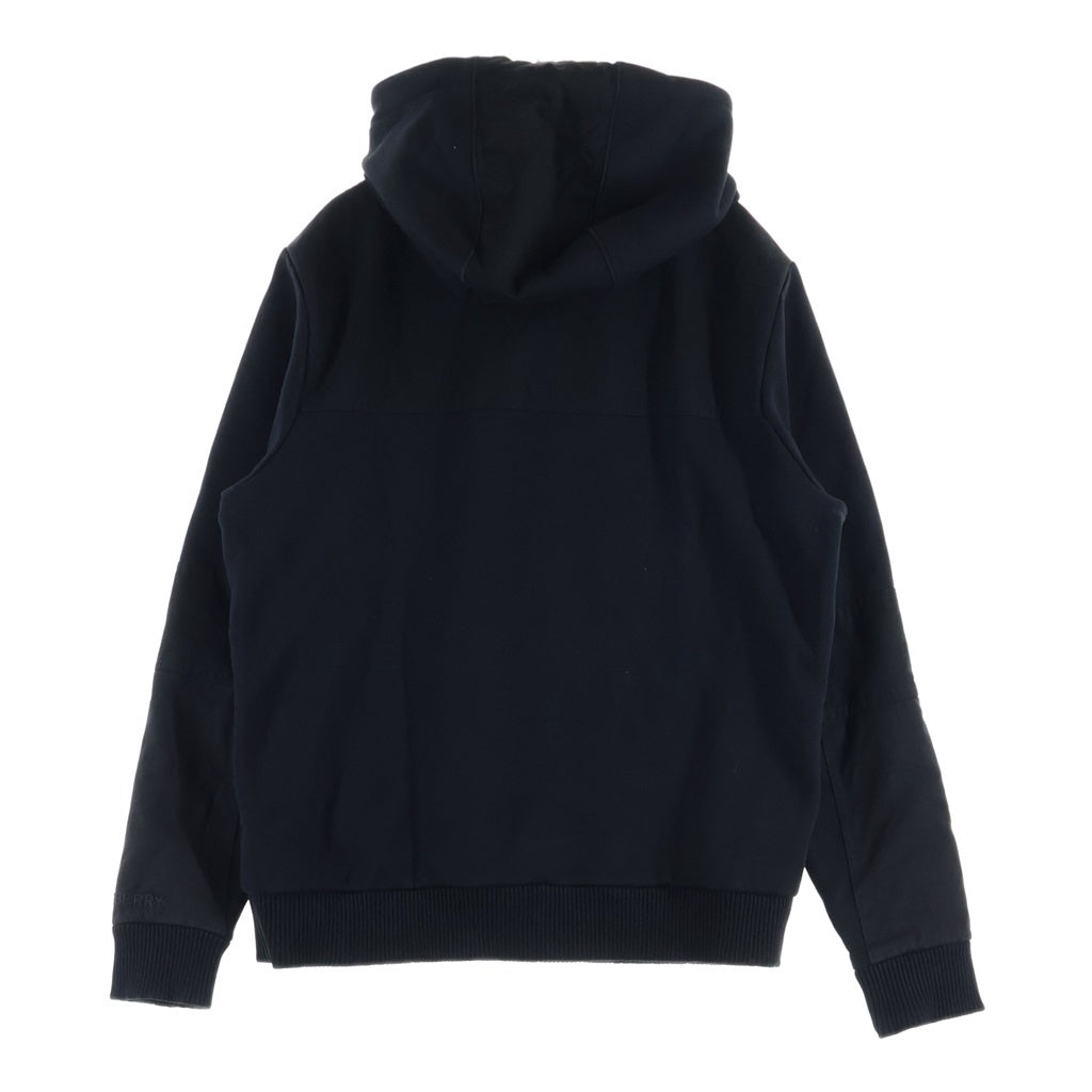 BURBERRY(バーバリー) ハーフジップ パーカー プルオーバー 異素材切替ポケット ブラック 80439169