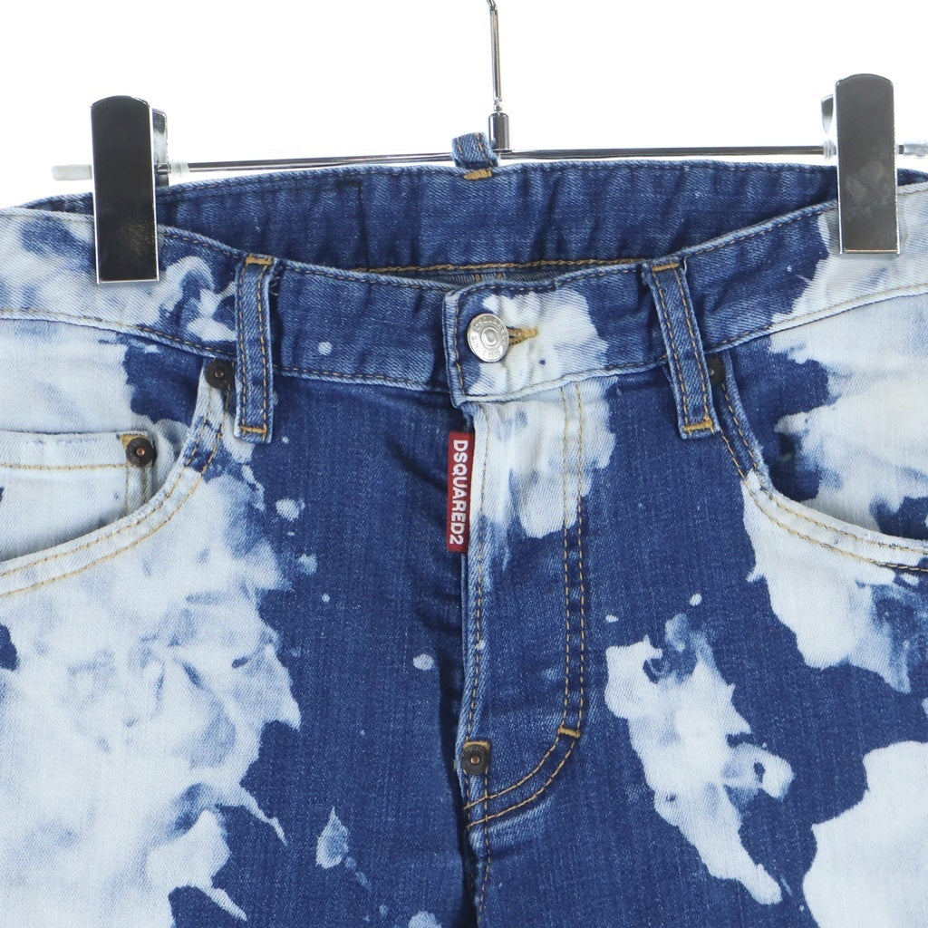 DSQUARED2(ディースクエアード) Skater Jean スケータージーンズ ペイント加工 デニムパンツ インディゴ/ホワイト S74LB0510 S30342
