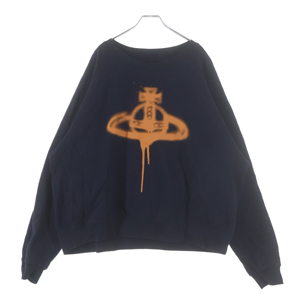 Vivienne Westwood(ヴィヴィアンウエストウッド) スプレーオーブプリント コットン クルーネック 長袖スウェット トレーナー 3I01000F-J0032
