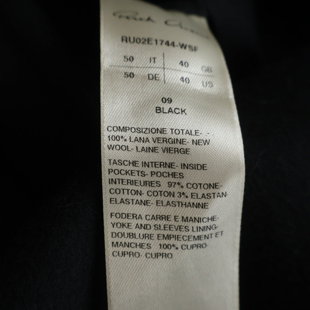 Rick Owens(リックオウエンス) 25AW OUTERSHIRT ウール アウターシャツ ブラック RU02E1744-WSF