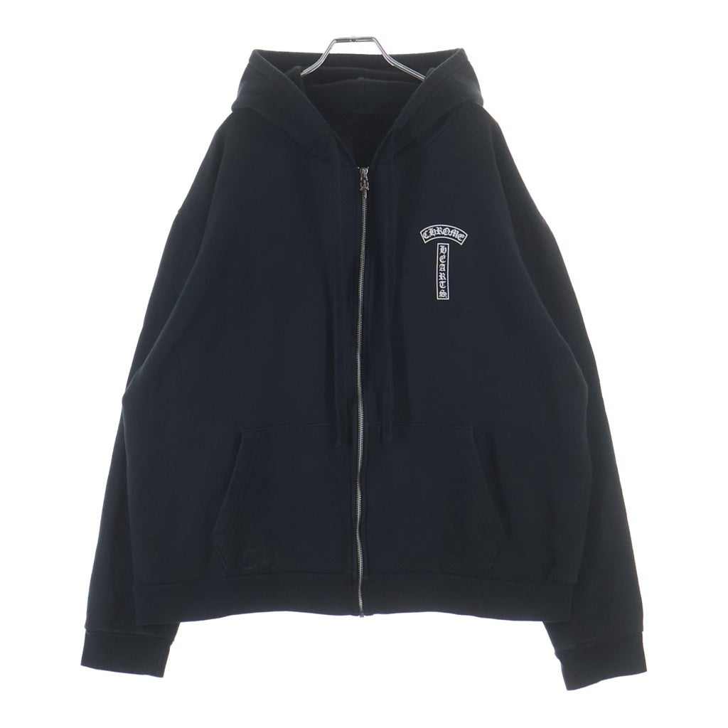 CHROME HEARTS(クロムハーツ) SWTSHRT HD ZIP Tバー ダガージップ バックアーチロゴジップパーカー ブラック