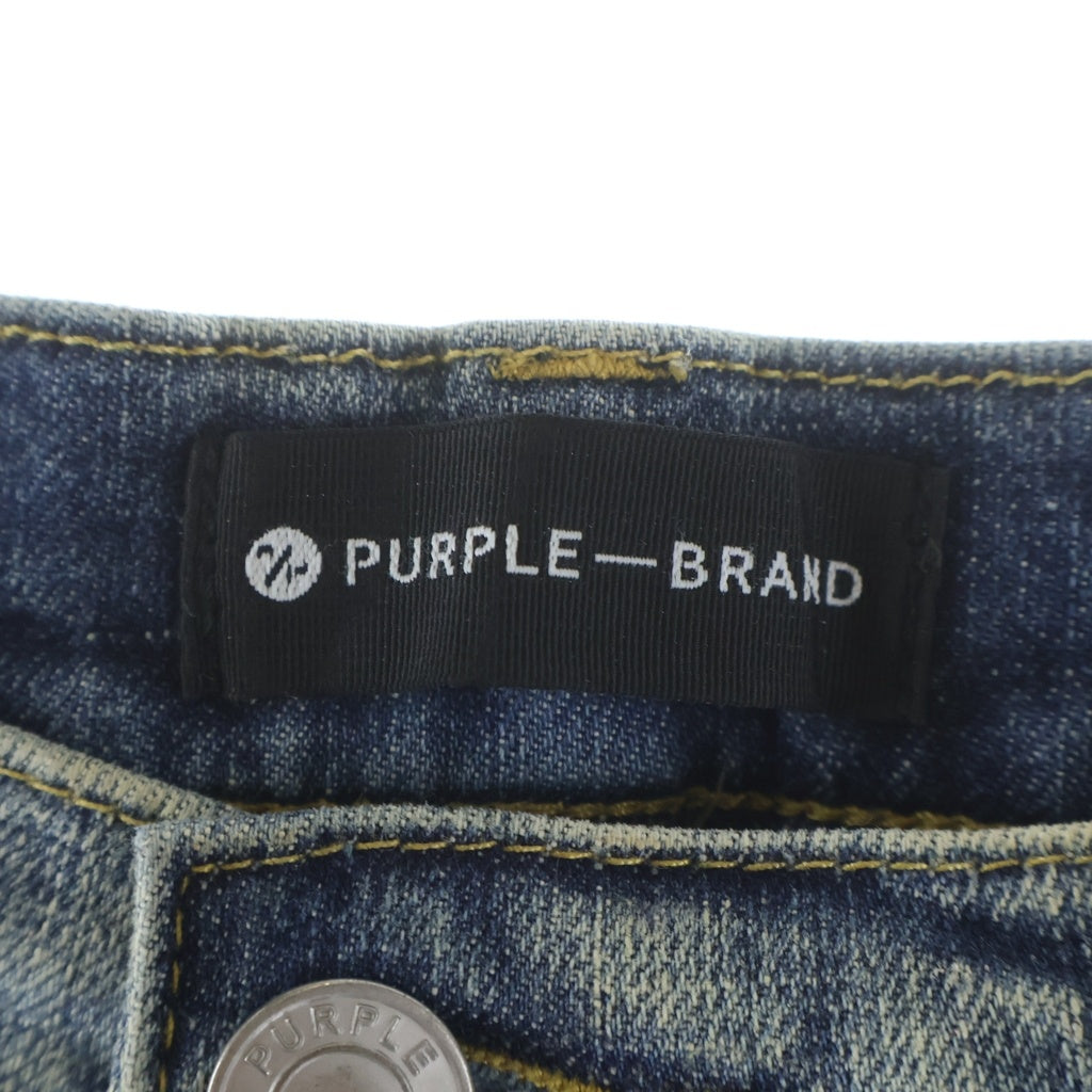 PURPLE BRAND(パープルブランド) ペイント テーパード デニム ジーンズ ボタンフライ インディゴ P001-LIS-C28