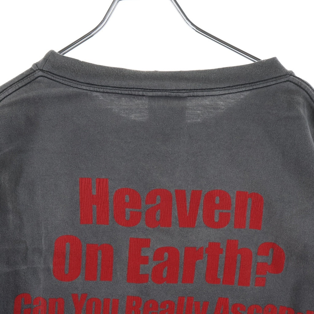 SAINT MICHAEL(セントマイケル) 23SS LS TEE/ST HOLLWOOD ダメージ加工 両面プリント アームプリント クルーネック長袖Tシャツ ロングスリーブカットソー ブラック SM-S23-0000-028