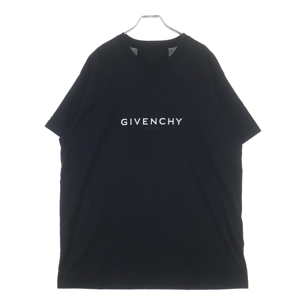 GIVENCHY(ジバンシィ) リバース 両面 ロゴプリント 半袖 クルーネック Tシャツ カットソー ブラック