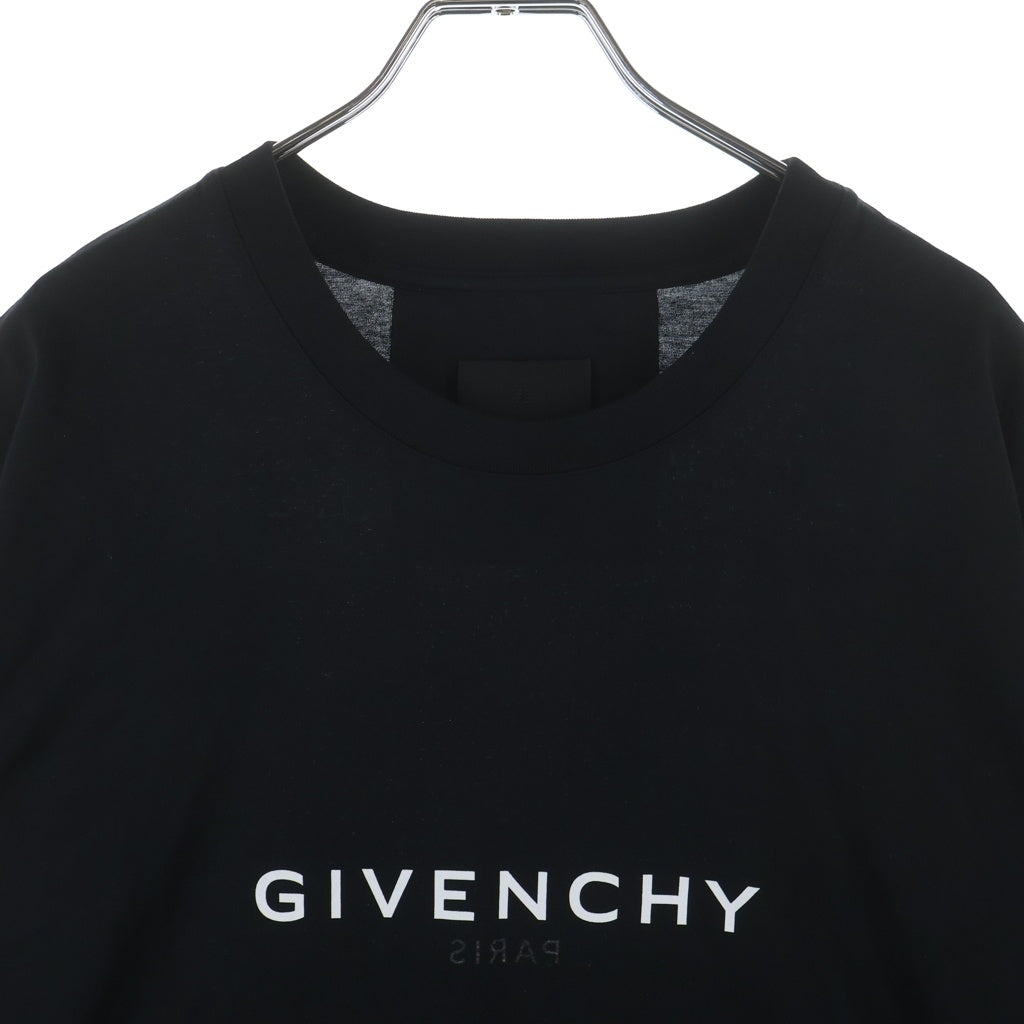 GIVENCHY(ジバンシィ) リバース 両面 ロゴプリント 半袖 クルーネック Tシャツ カットソー ブラック