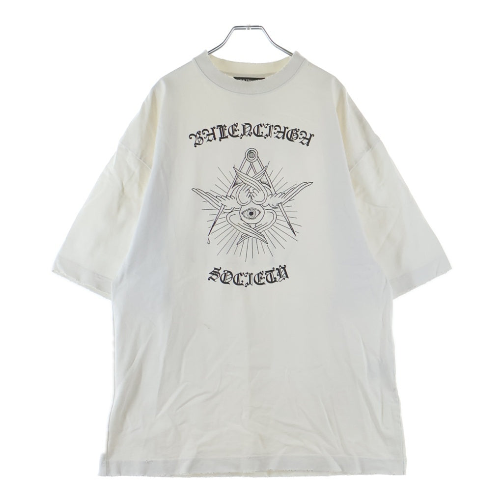 BALENCIAGA(バレンシアガ) 20AWGOTHIC OVERSIZE 半袖 クルーネック Tシャツ カットソー ホワイト 641614 TJV78