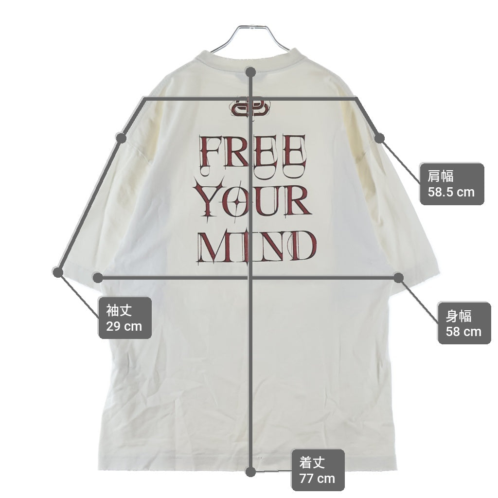 BALENCIAGA(バレンシアガ) 20AWGOTHIC OVERSIZE 半袖 クルーネック Tシャツ カットソー ホワイト 641614 TJV78