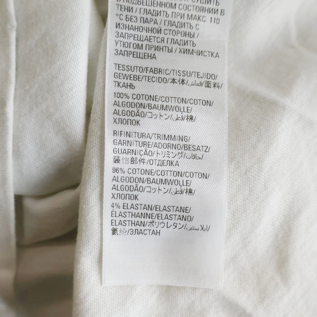 BALENCIAGA(バレンシアガ) Logo Crewneck Damaged Collar Shortsleeve ロゴクルーネックダメージカラーショートスリーブ 半袖カットソー ホワイト HT83 612966 TMVB4
