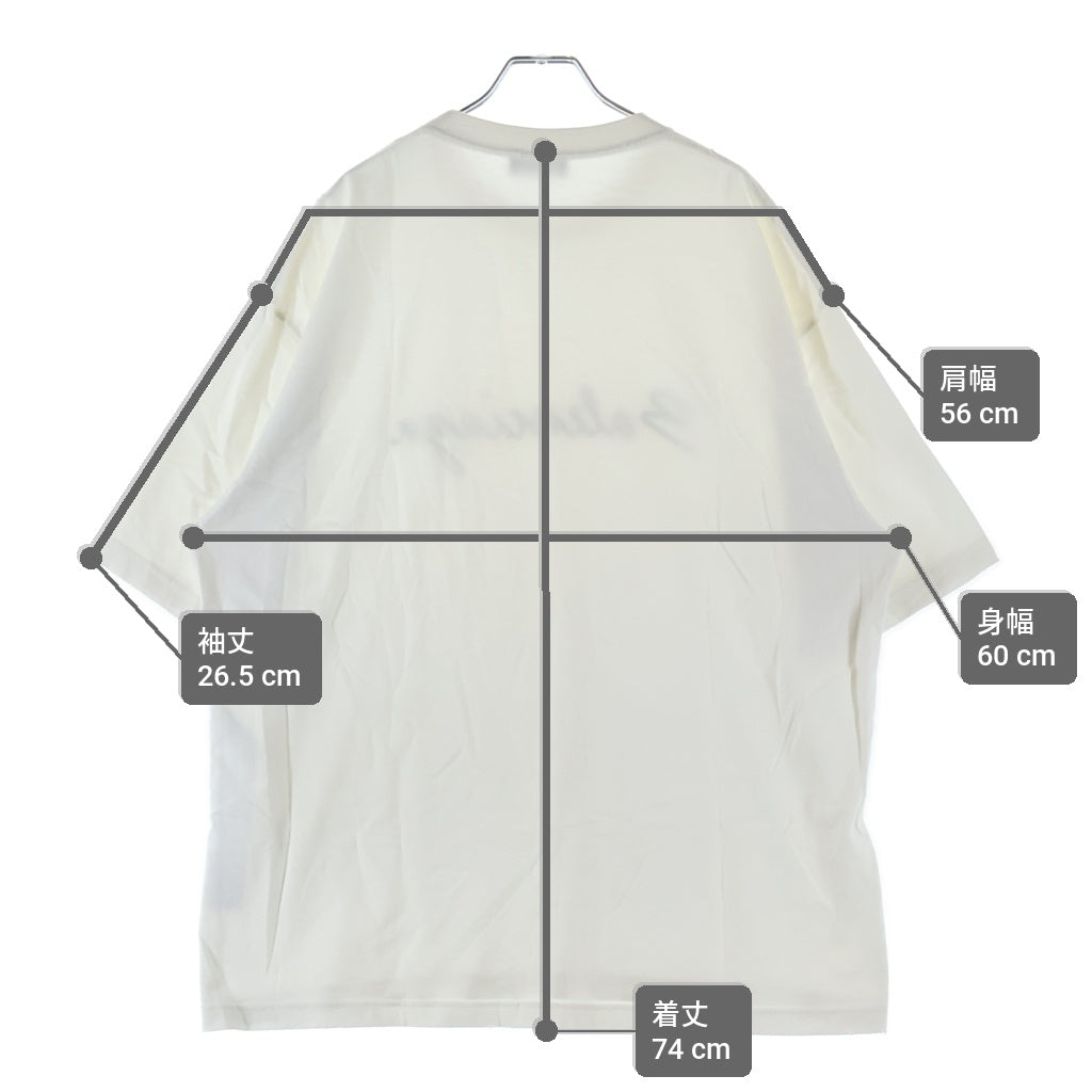 BALENCIAGA(バレンシアガ) Logo Crewneck Damaged Collar Shortsleeve ロゴクルーネックダメージカラーショートスリーブ 半袖カットソー ホワイト HT83 612966 TMVB4