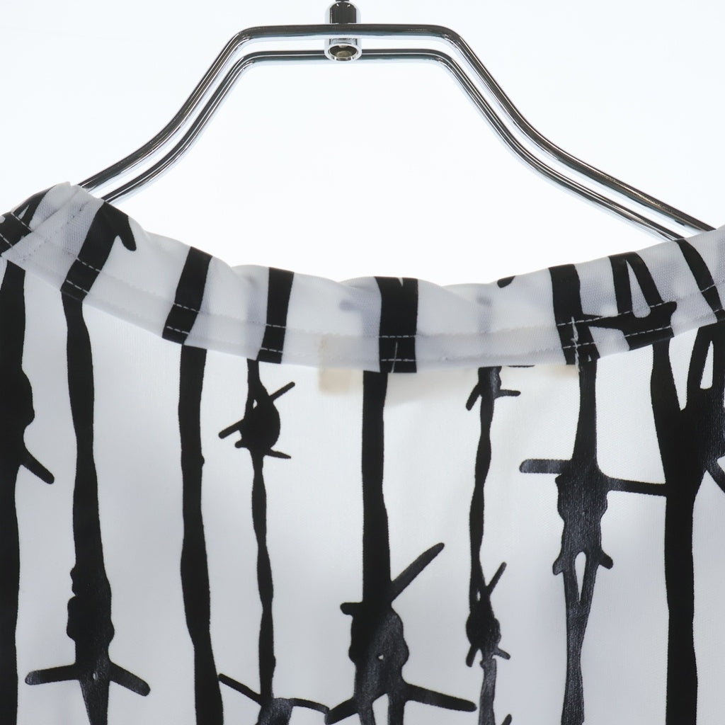 COMME des GARCONS(コムデギャルソン) 有刺鉄線グラフィックデザイン クルーネック半袖Tシャツ ショートスリーブカットソー ホワイト GN-T014
