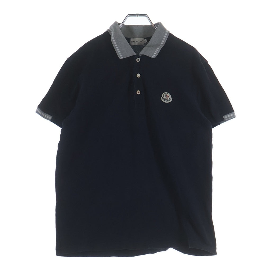 MONCLER(モンクレール) MAGLIA POLO MANICA CORTA 胸ロゴワッペン 半袖ポロシャツ ネイビー 210918341500 84093