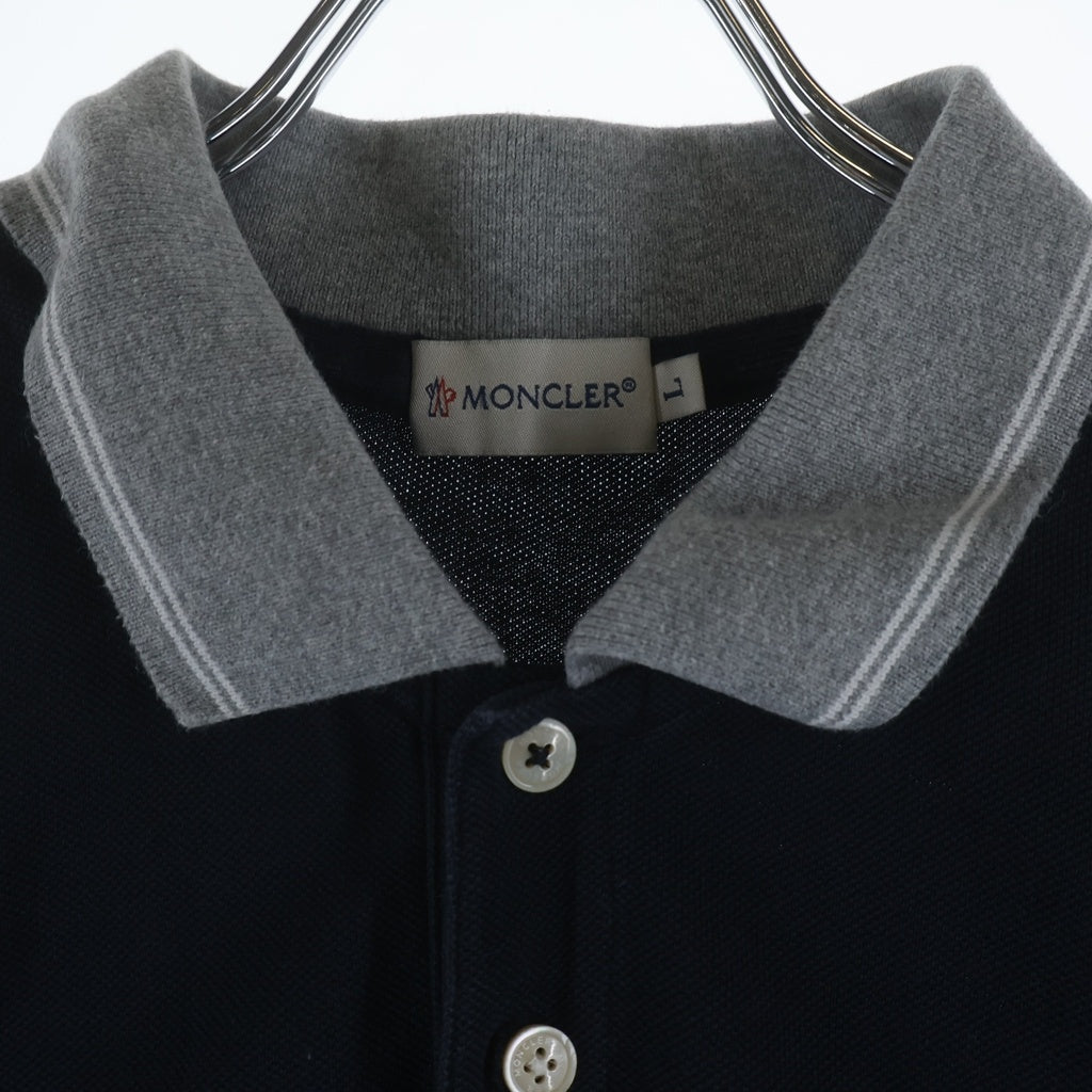 MONCLER(モンクレール) MAGLIA POLO MANICA CORTA 胸ロゴワッペン 半袖ポロシャツ ネイビー 210918341500 84093