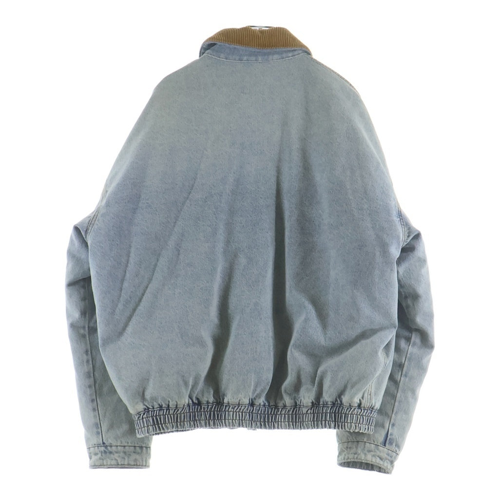 miumiu(ミュウミュウ) 24AW GWB221 Velvet Corduroy Collar Denim Jacket オーバー パデッドデニムブルゾンジャケット インディゴ