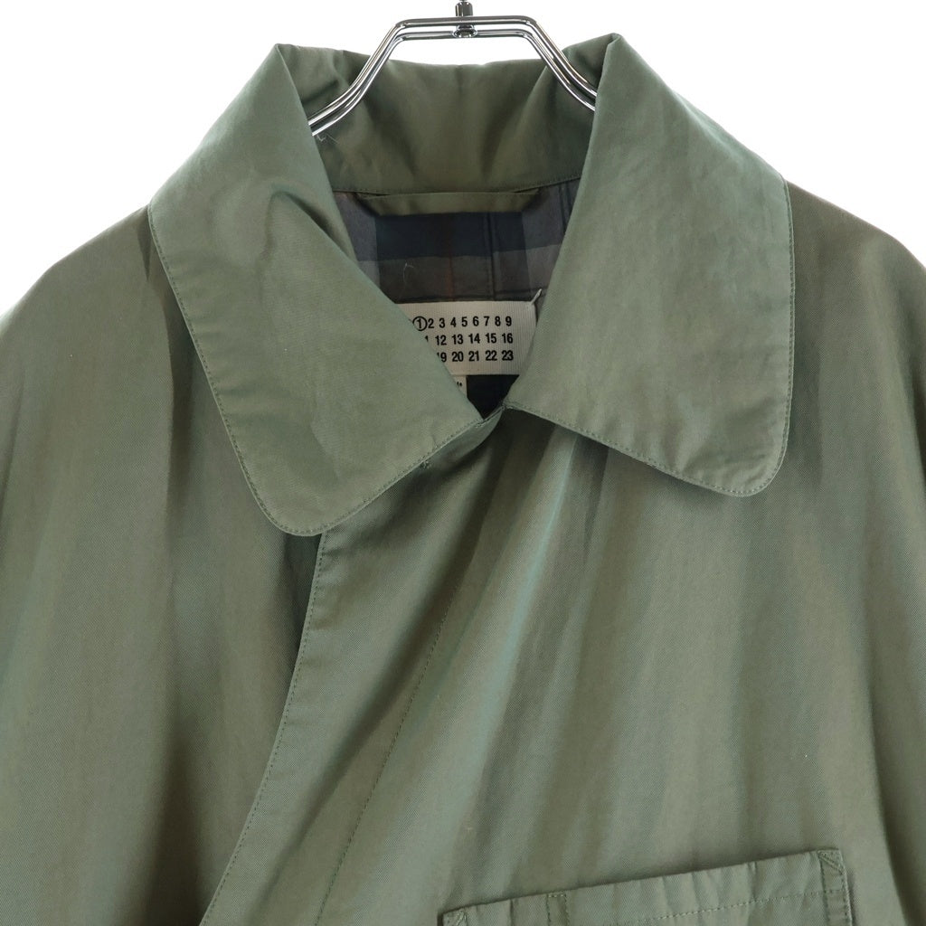 Maison Margiela(メゾンマルジェラ) Reversible Trench Coat リバーシブルトレンチオーバーコート チェック柄 カーキ/ブルー S50AH0118 S60436
