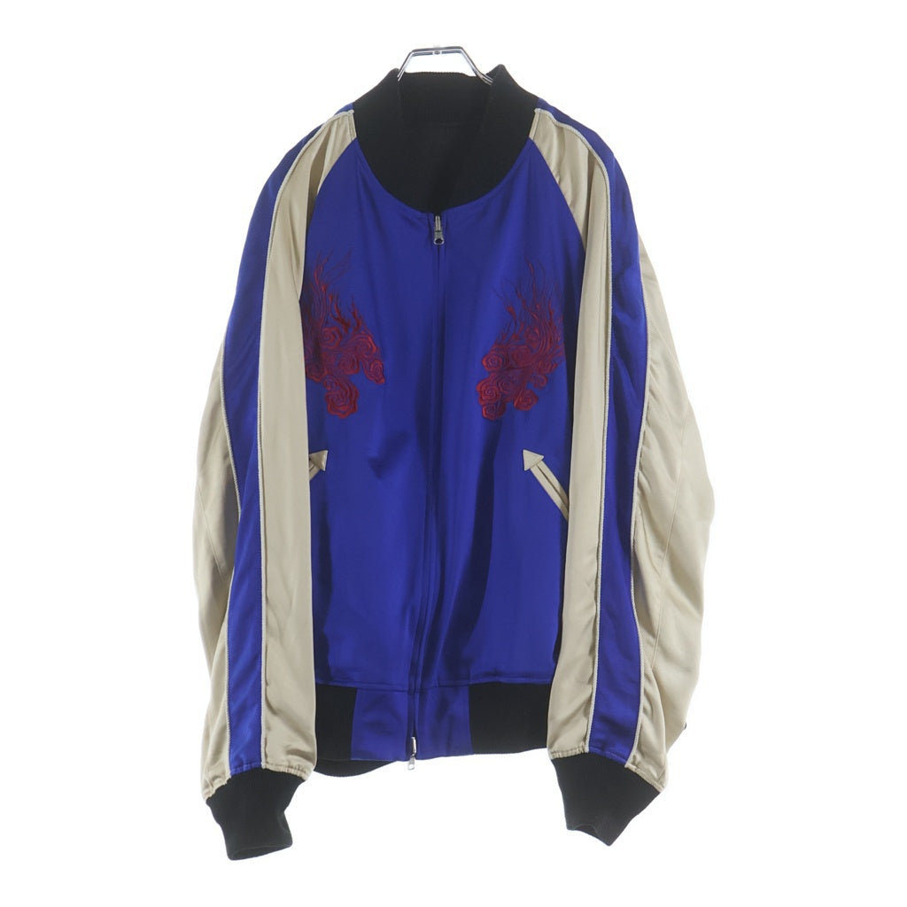 Y-3(ワイスリー) JFA スーベニアジャケット リバーシブル スカジャン ジップアップブルゾン ブルー/ブラック IW4988 A2E001