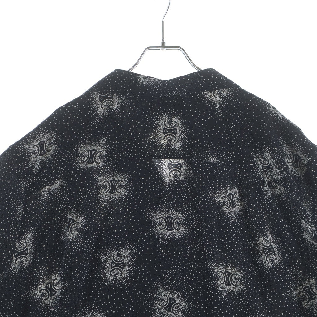 CELINE(セリーヌ) トリオンフ シルク オープンカラーシャツ 半袖シャツ ブラック 2C946932W.38CE