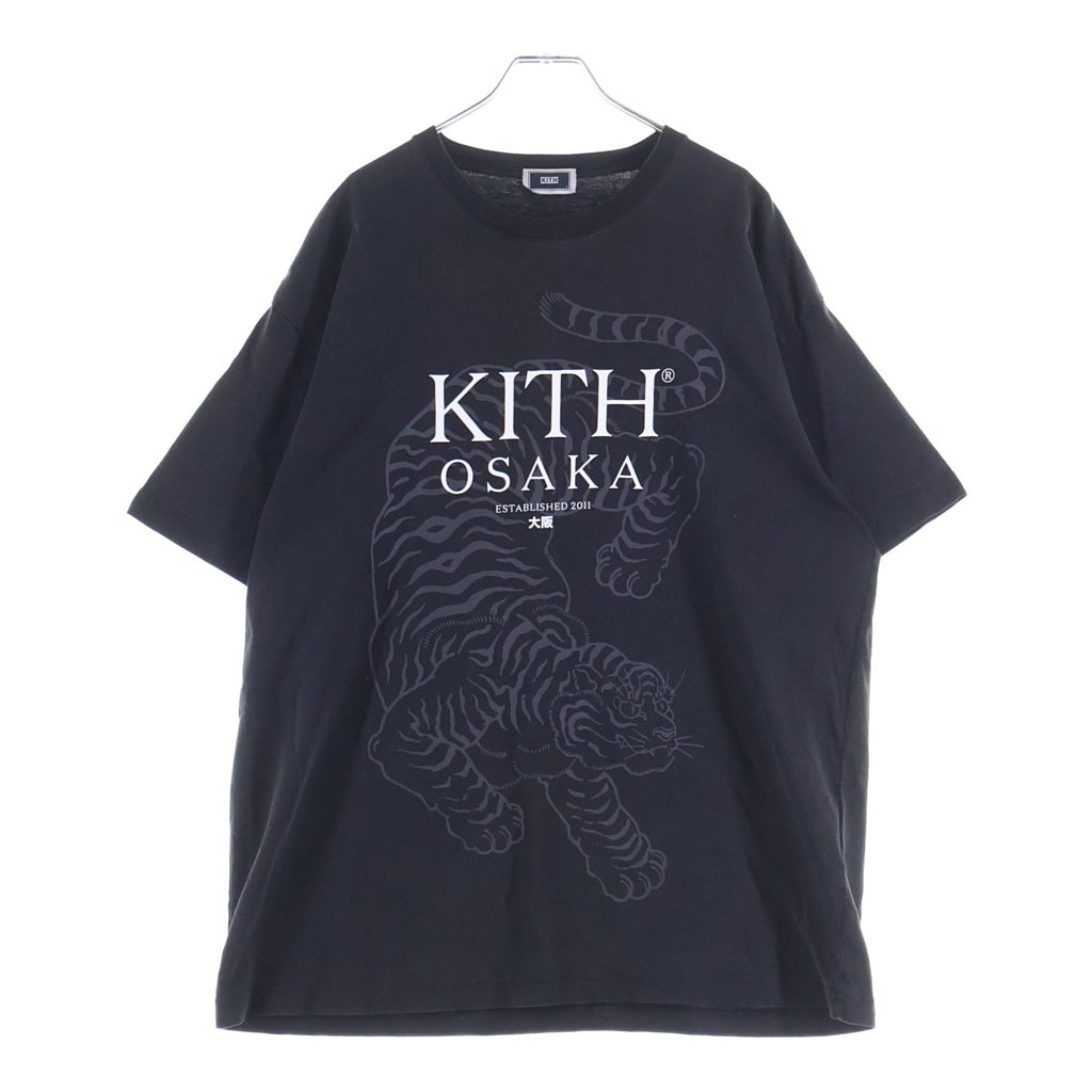 KITH(キス) 大阪限定 タイガープリント 半袖 クルーネック Tシャツ ブラック