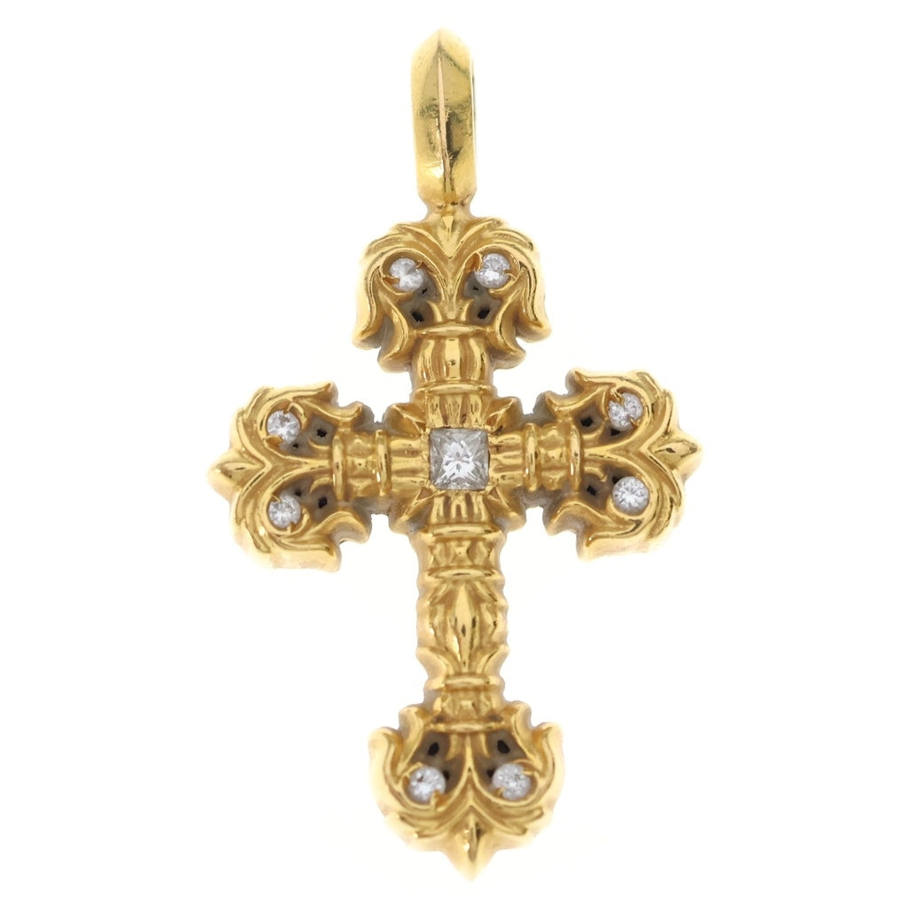 CHROME HEARTS(クロムハーツ) 22K FILIGREE TINY A/DIA タイニーフィリグリークロス アフターダイヤ ペンダントトップ ゴールド BCA045