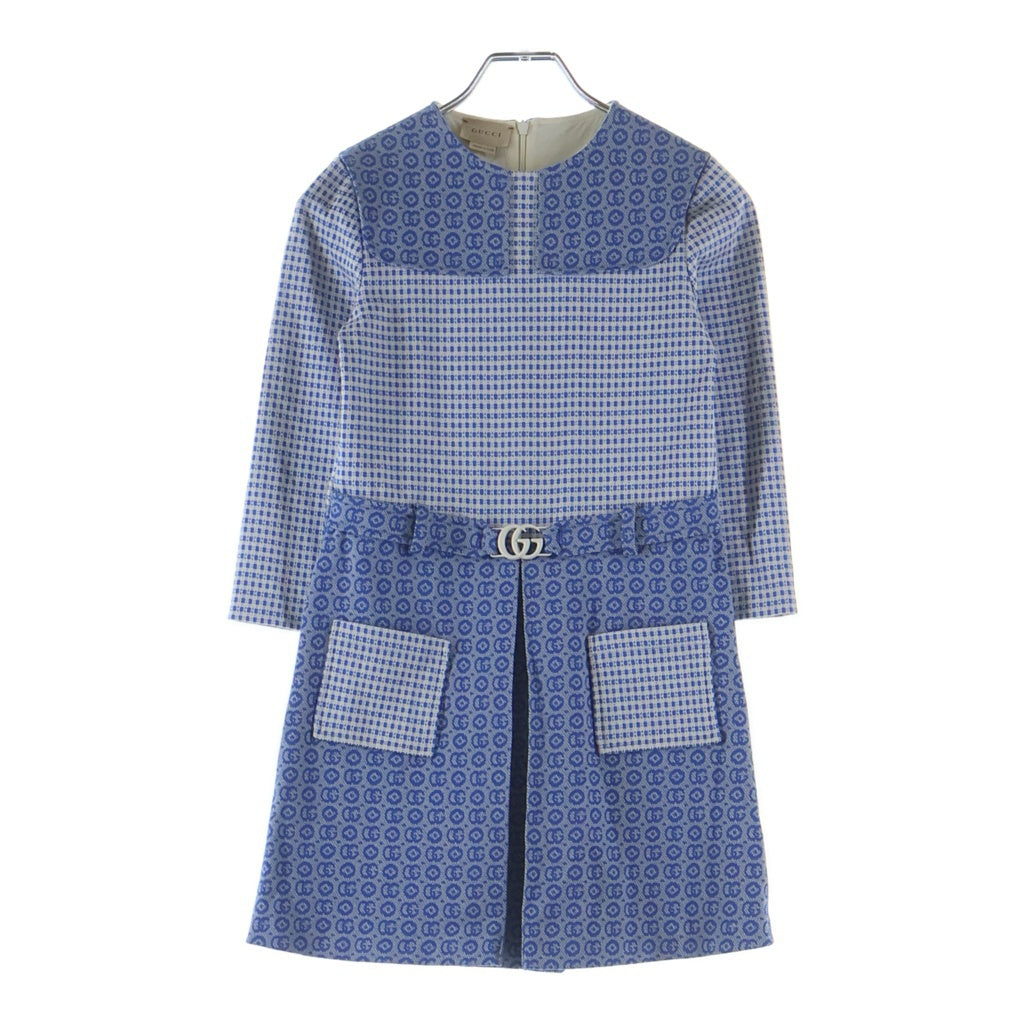 GUCCI(グッチ) GG ジャガード キッズ ドレス ブルー 744095 XJF02 レディース