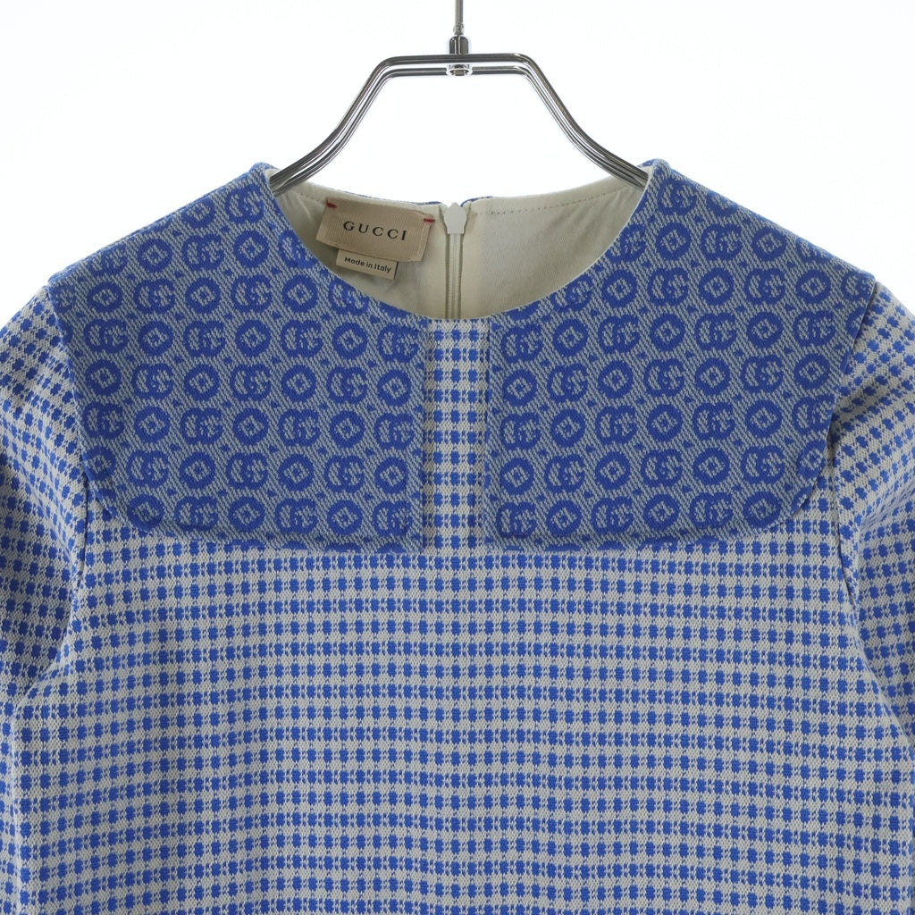 GUCCI(グッチ) GG ジャガード キッズ ドレス ブルー 744095 XJF02 レディース