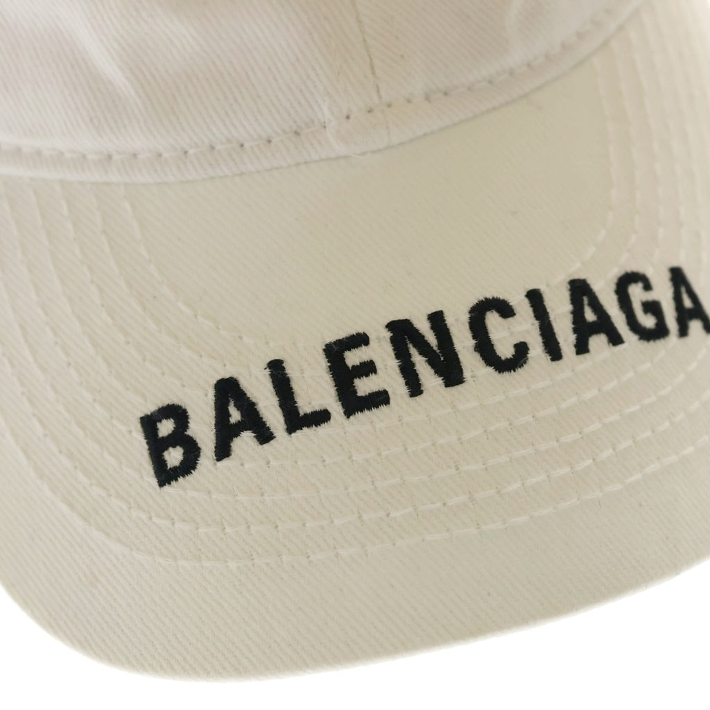 BALENCIAGA バレンシアガ オーガニックコットン刺繍Logoキャップ BALENCIAGA(バレンシアガ) ロゴ刺繍 コットン キャップ ホワイト