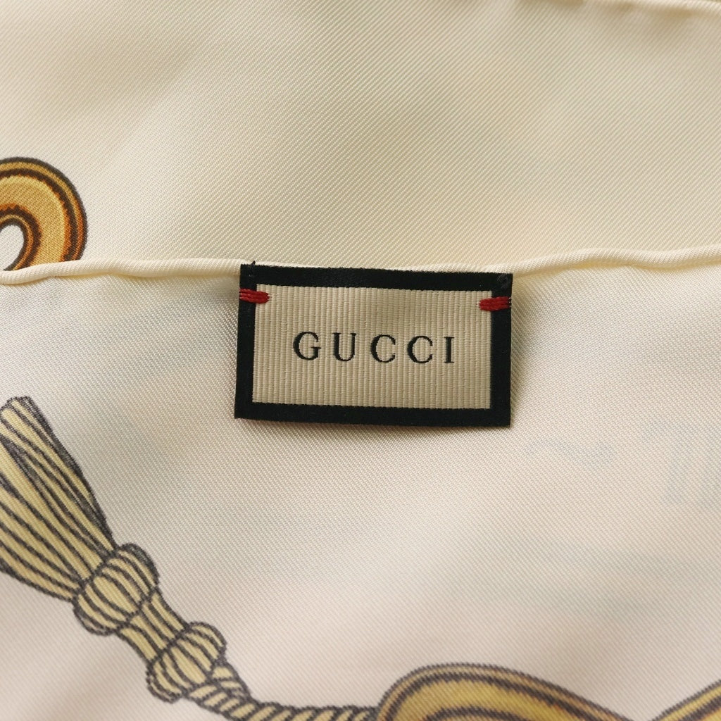 GUCCI(グッチ) オプティカル シルク スカーフ バンダナ ピンク/ホワイト 703096 3G001 レディース