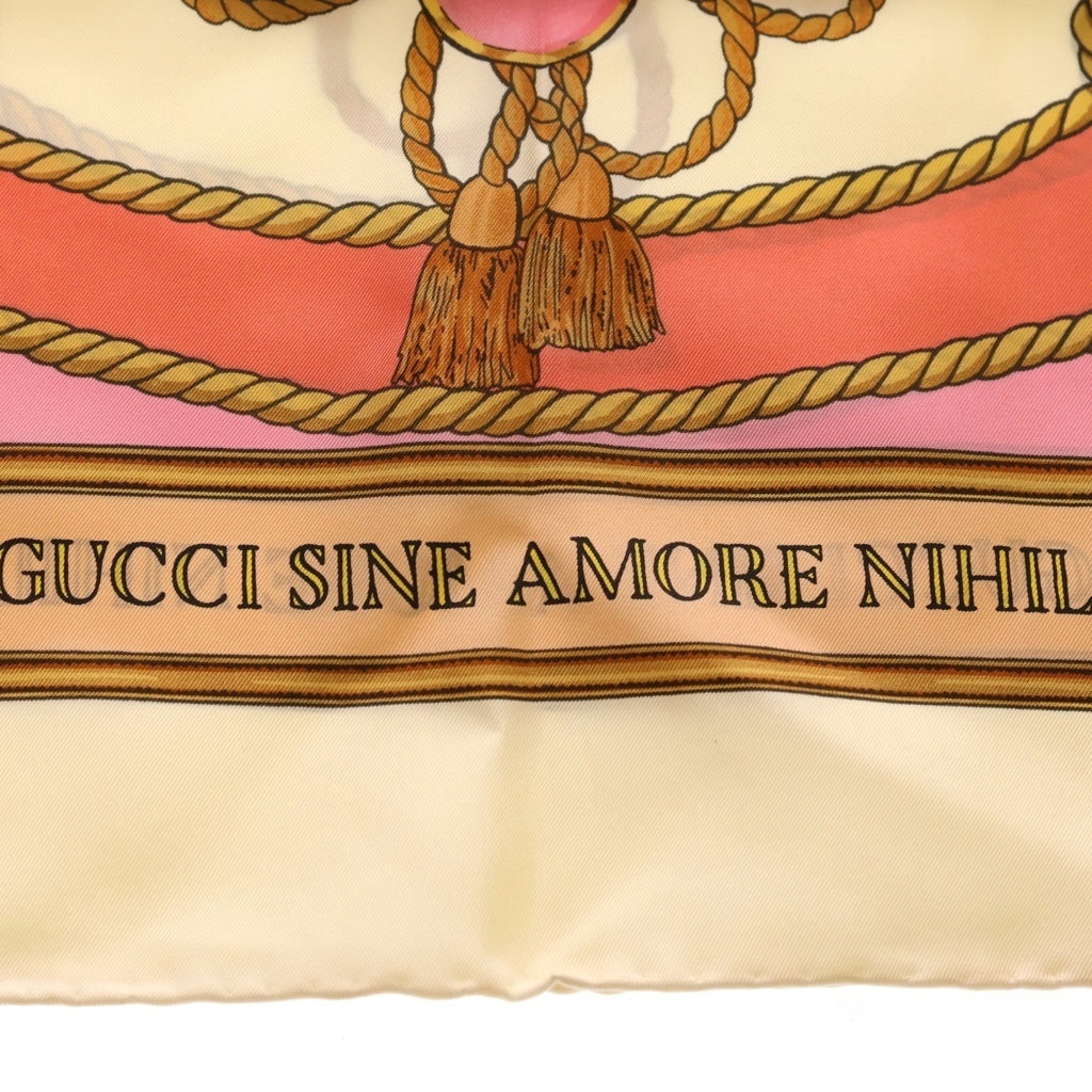 GUCCI(グッチ) オプティカル シルク スカーフ バンダナ ピンク/ホワイト 703096 3G001 レディース