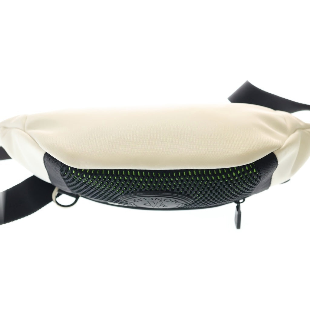 MONCLER(モンクレール) 19SS THEO MARSUPIO ラバーロゴ付 ボディバッグ ウエストポーチ ホワイト/ブラック E109A0063500 01ABP レディース