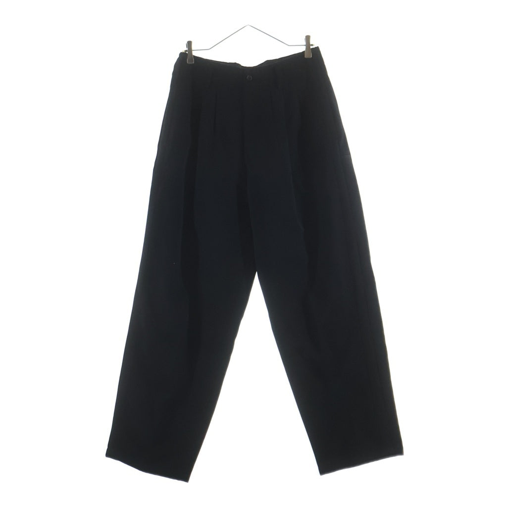 Y's for men(ワイズフォーメン) ウール混 サイドライン 3タックスラックスパンツ ブラック MR-P12-102