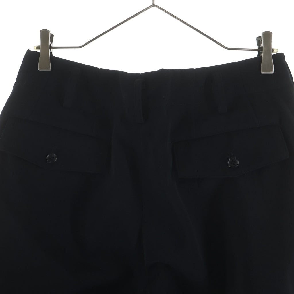 Y's for men(ワイズフォーメン) ウール混 サイドライン 3タックスラックスパンツ ブラック MR-P12-102